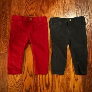 Edgehill Christmas Corduroy Holiday Pants Baby 12 Months Unisex 2 Pair Green Red